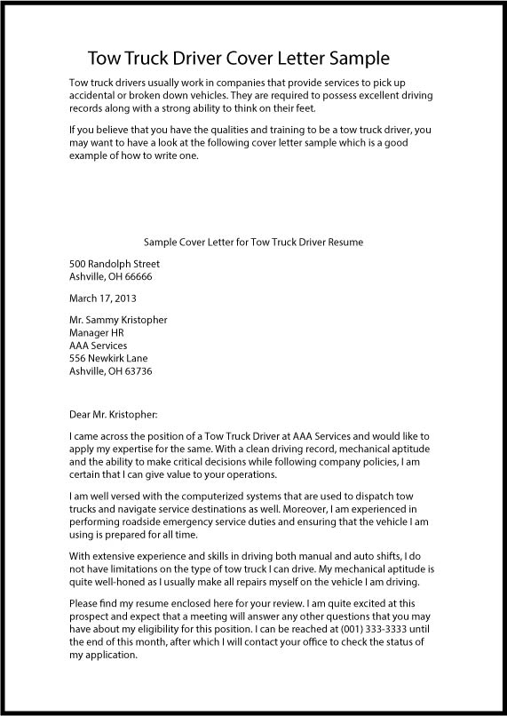Cover letter examples truck driving simulator